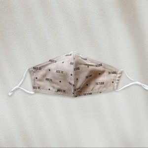 ‘biue’ brown adjustable strap adult face mask